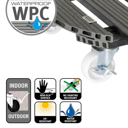 20" Gray Round WPC Plant Caddy