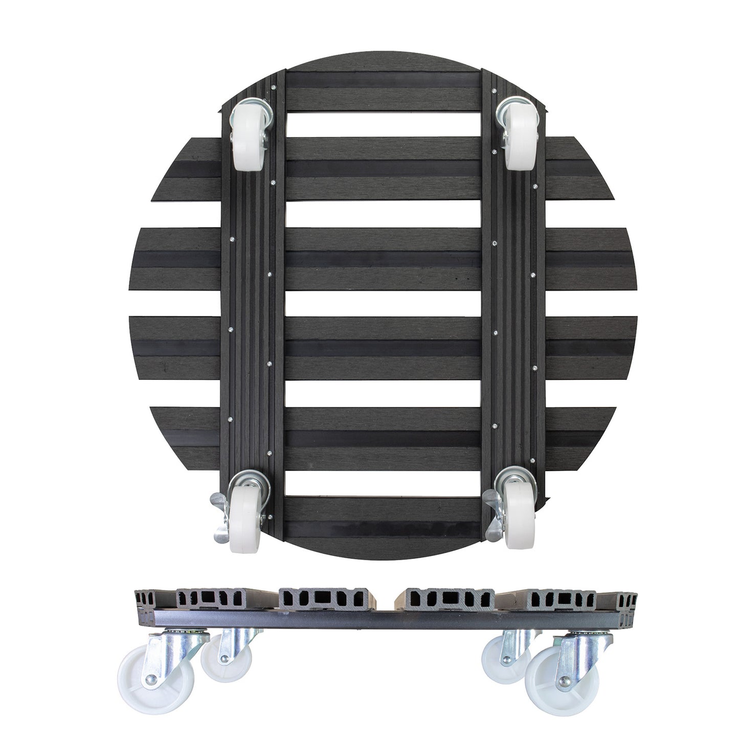 20" Gray Round WPC Plant Caddy