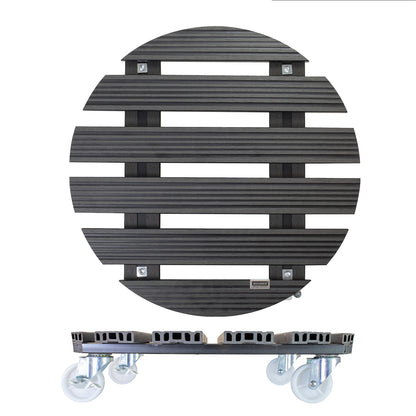 20" Gray Round WPC Plant Caddy