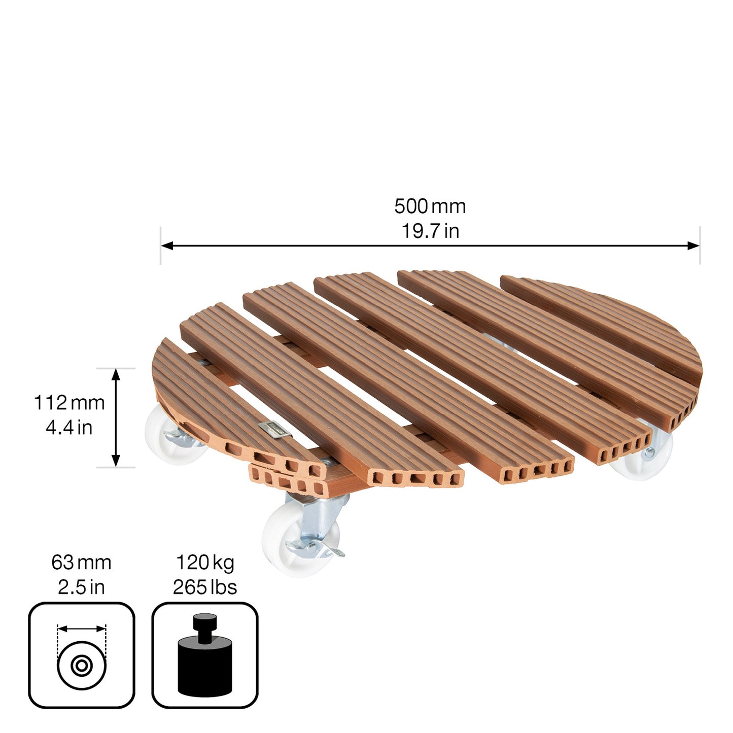 20" Terra Cotta Round WPC Plant Caddy