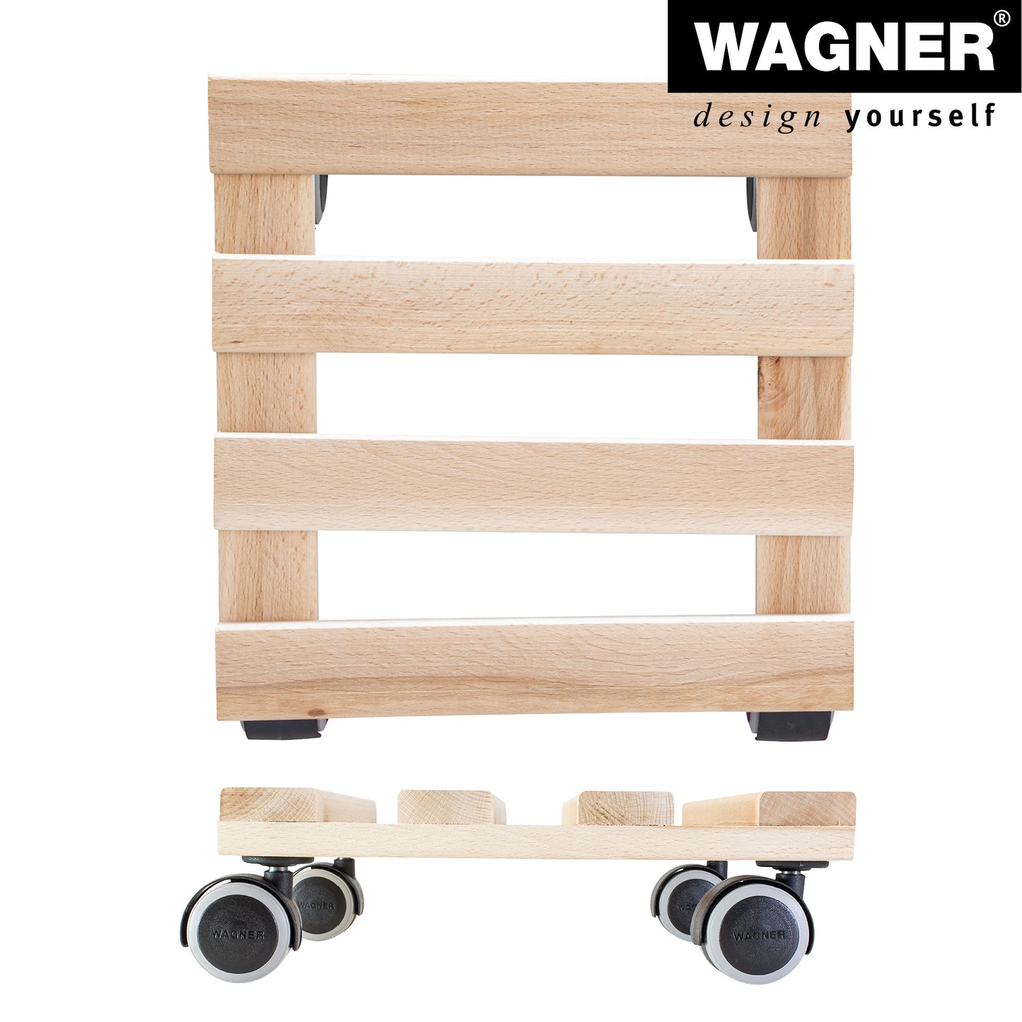10" Natural Square Wooden Plant Caddy