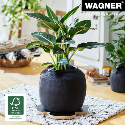 13" Black Clover Decor Plant Caddy