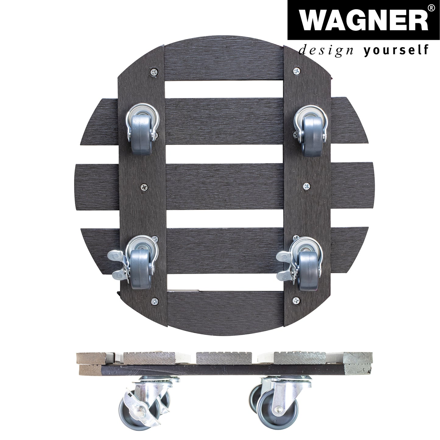 11.4" Gray Round WPC Plant Caddy