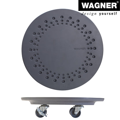 13.4" Charcoal Round Stone Plant Caddy