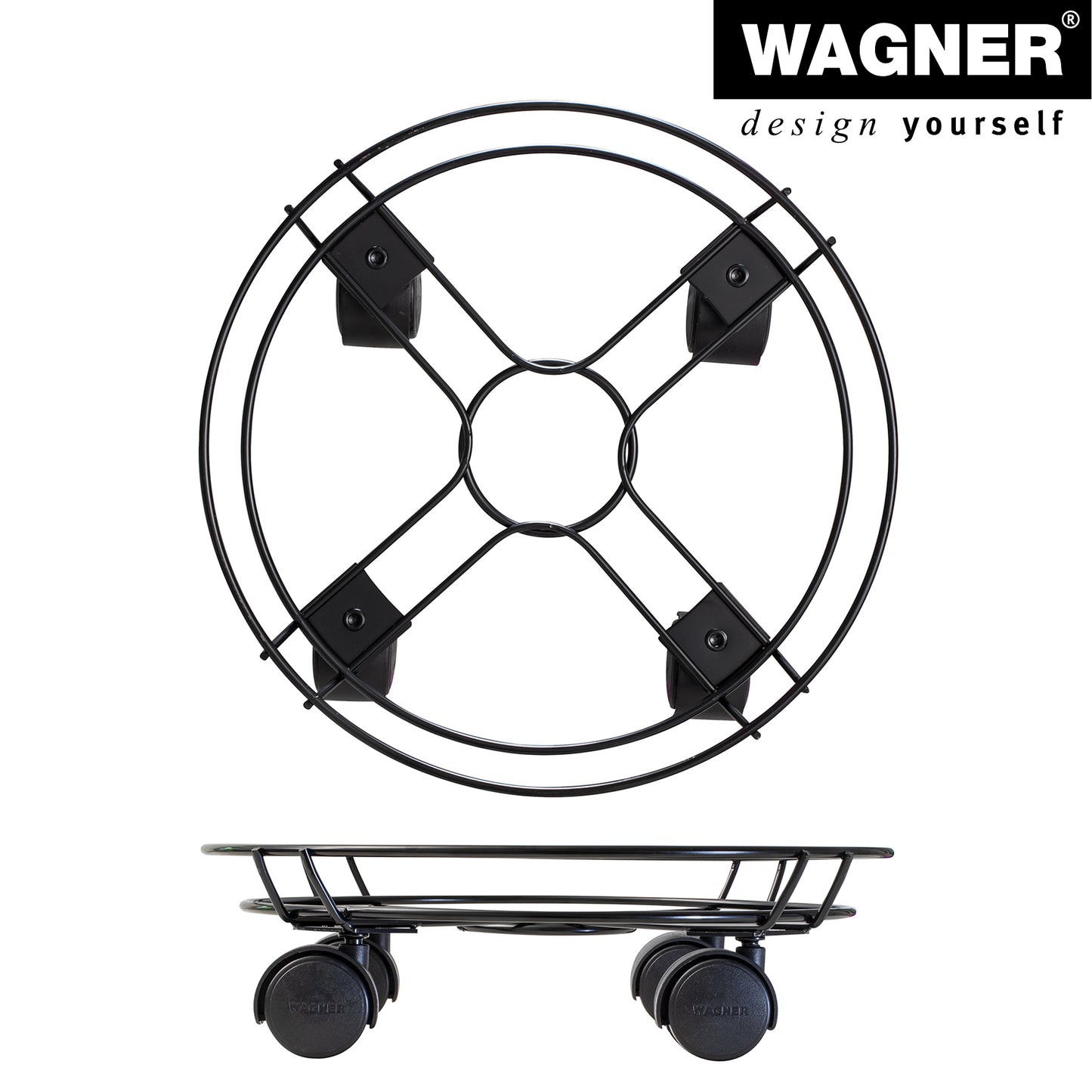 11.8" Black Round Wire Plant Caddy