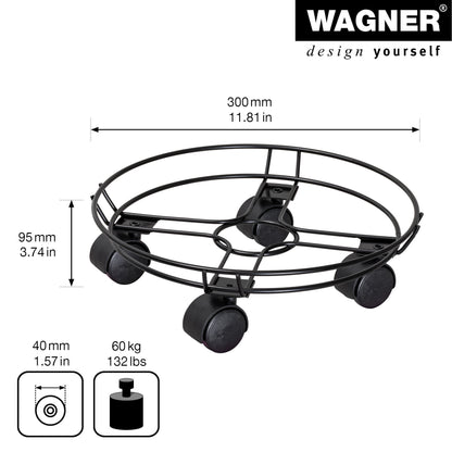 11.8" Black Round Wire Plant Caddy