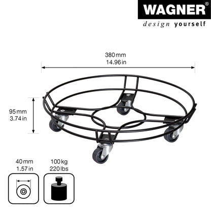 15" Black Round Steel Wire Plant Caddy