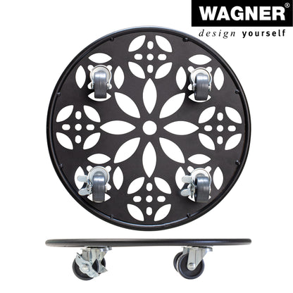 11.8" Black Round Flower Steel Plant Caddy