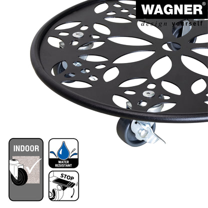 11.8" Black Round Flower Steel Plant Caddy
