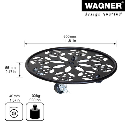 11.8" Black Round Flower Steel Plant Caddy