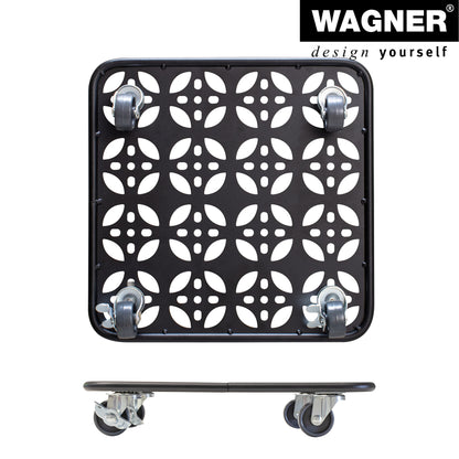 11.8" Black Square Flower Steel Plant Caddy