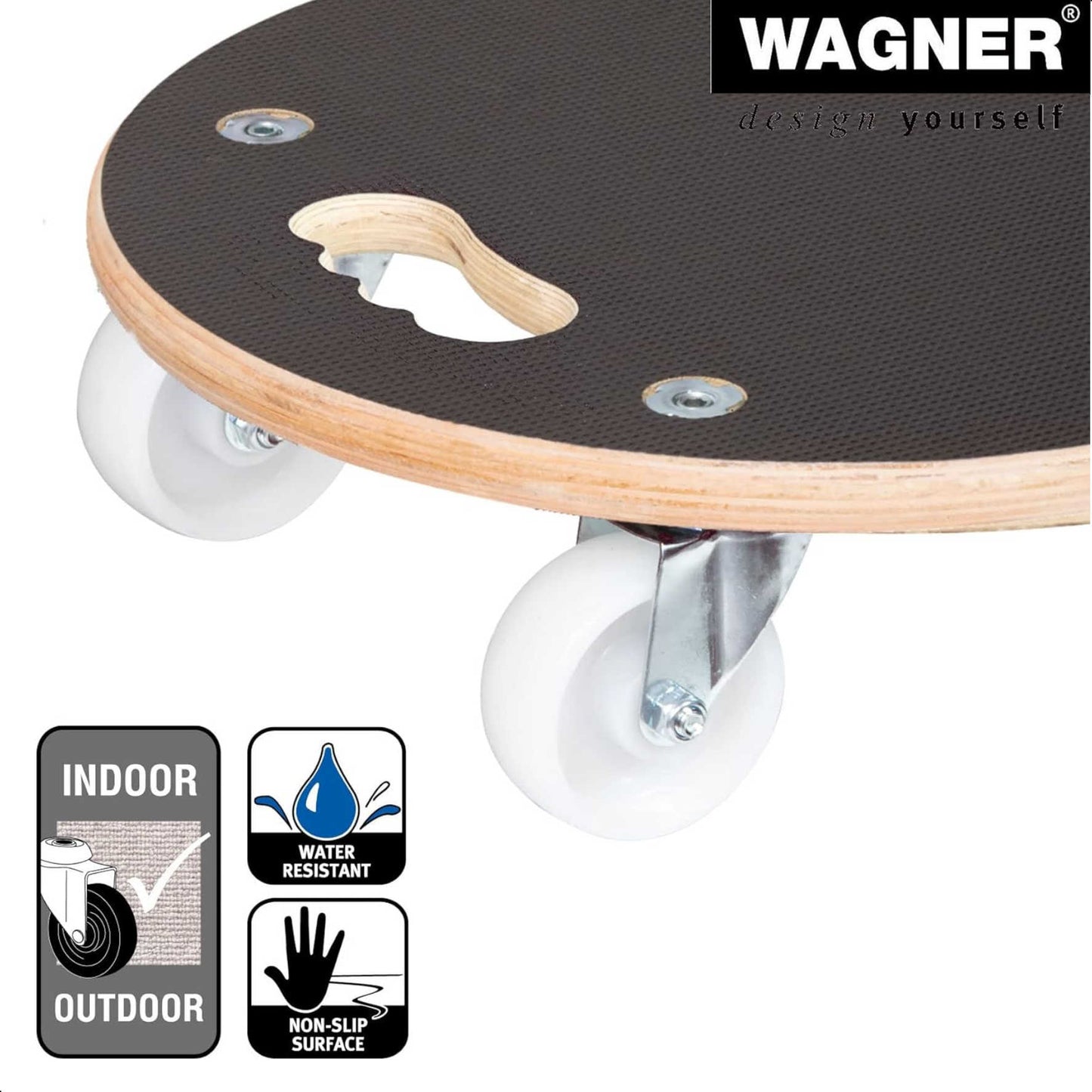 15" Black Round MaxiGrip Plant Caddy