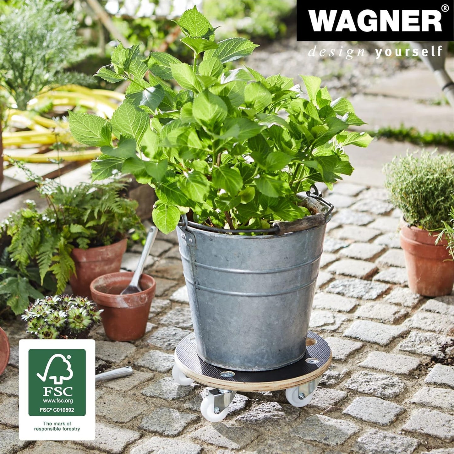 15" Black Round MaxiGrip Plant Caddy