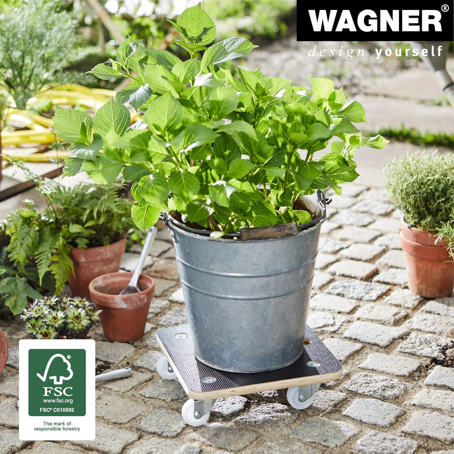 15" Black Square MaxiGrip Plant Caddy