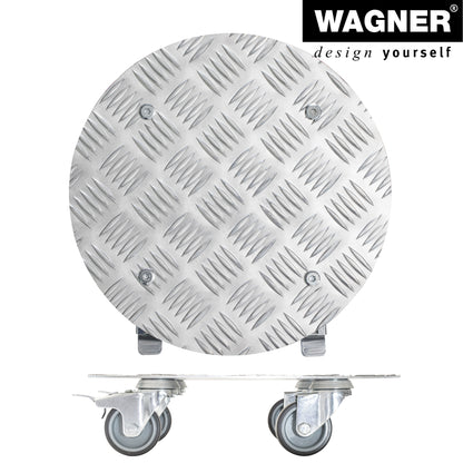 11.8" Silver Round Diamond Plated Aluminum Plant Caddy
