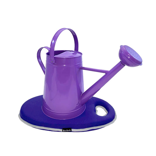 2.1 gal Violet Metal Watering Can/Memory Foam Kneel Cushion