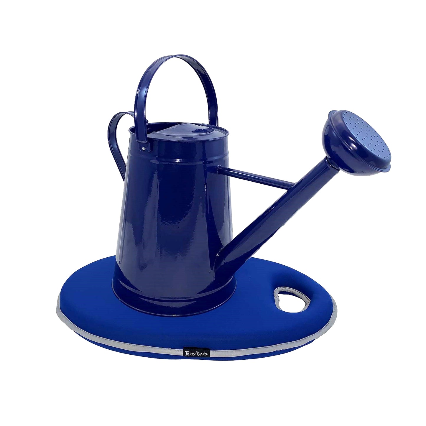 2.1 gal Blue Metal Watering Can/Memory Foam Kneel Cushion