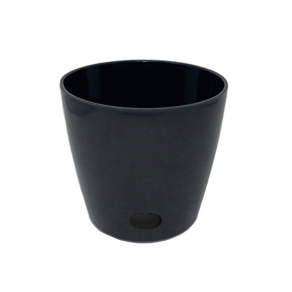 5" Black Round Self-Watering Bamboo Pot