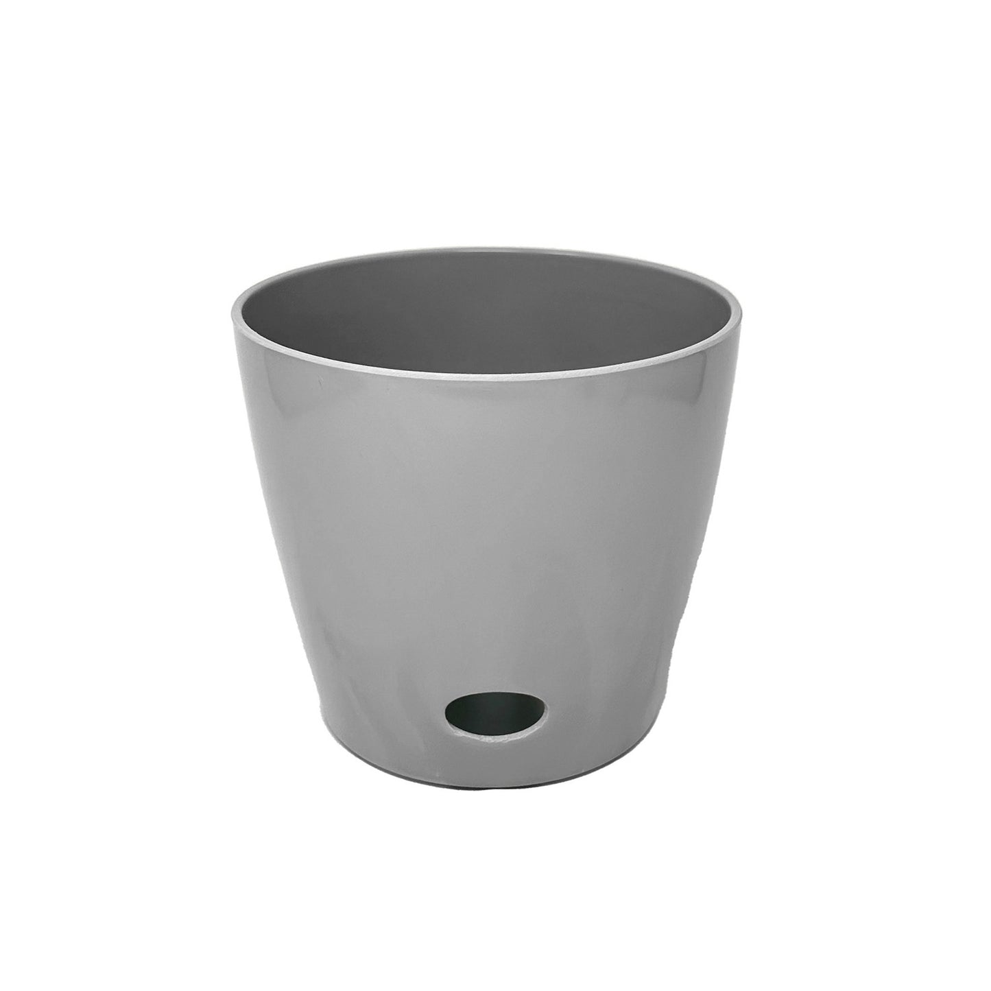 5" Gray Round Self-Watering Bamboo Pot