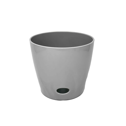5" Gray Round Self-Watering Bamboo Pot