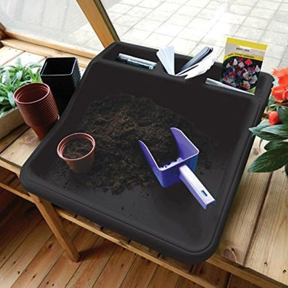 Compact Tidy Tray Black with Shelf