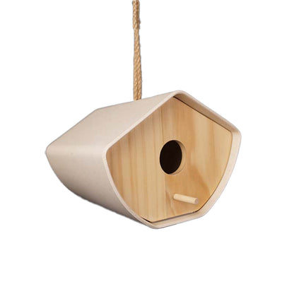 6.3" Natural Japandi Birdhouse - Bamboo
