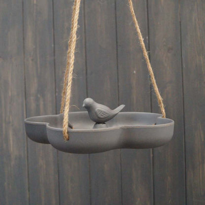 9.2" Anthracite Hanging Bird Bath/Feeder - Bamboo