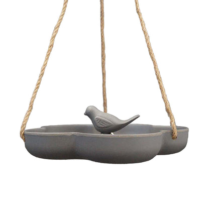 9.2" Anthracite Hanging Bird Bath/Feeder - Bamboo