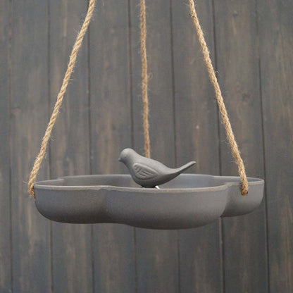 9.2" Anthracite Hanging Bird Bath/Feeder - Bamboo