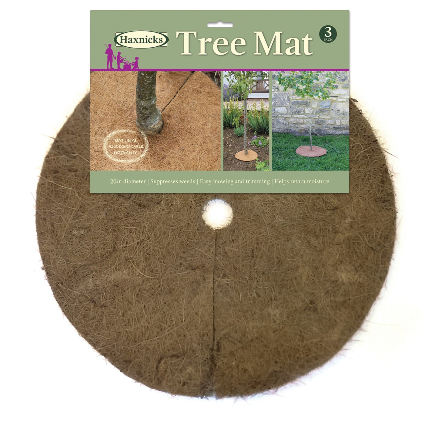 20" Round Coco Tree Mat 3pk