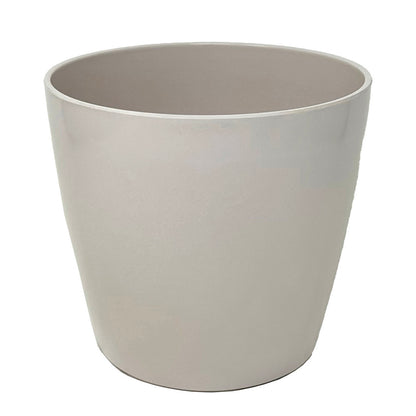 10" Cream Round Self-Watering Bamboo Pot