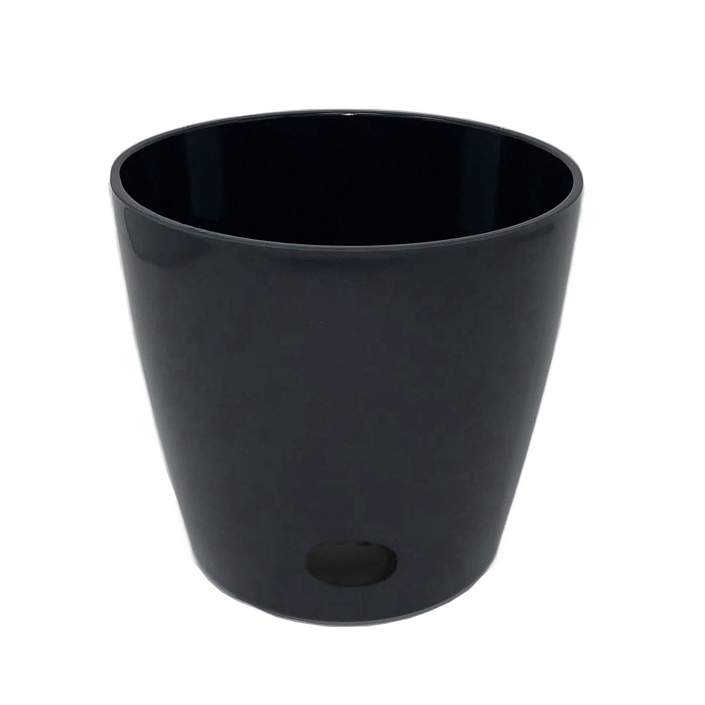 7" Black Round Self-Watering Bamboo Pot