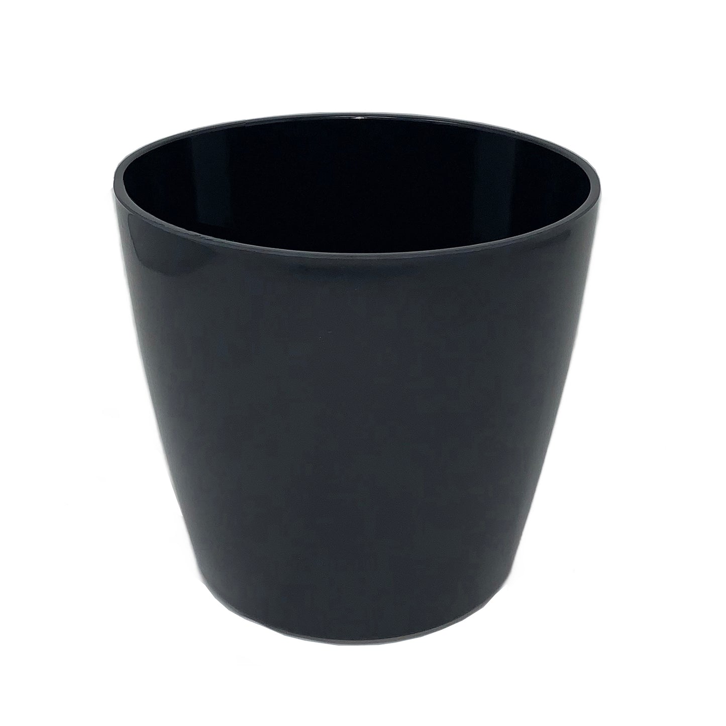 7" Black Round Self-Watering Bamboo Pot