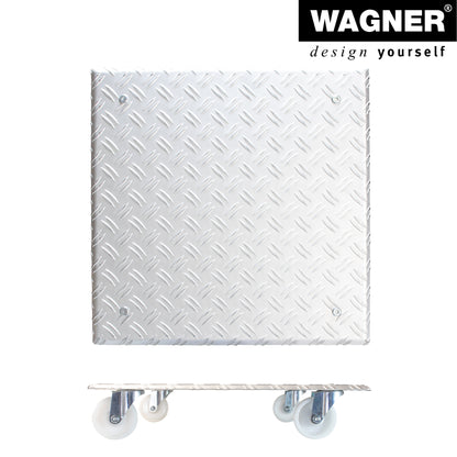 18.5" Silver Square Diamond Plated Aluminum Plant Caddy