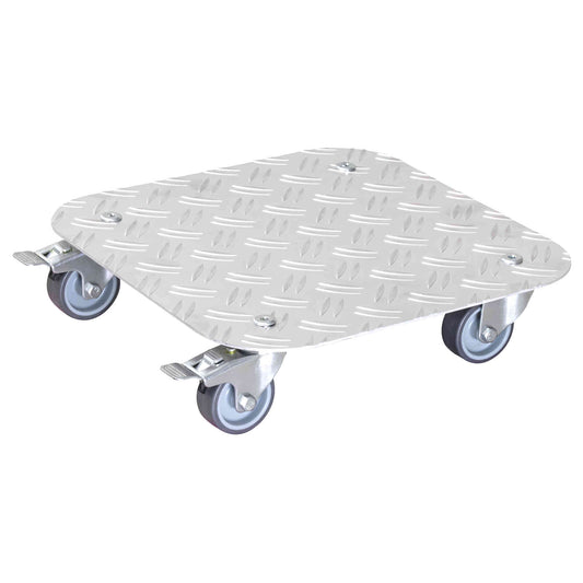 11.4" Silver Square Diamond Plated Aluminum Plant Caddy