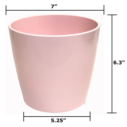 7" Rose Round Self-Watering Bamboo Pot