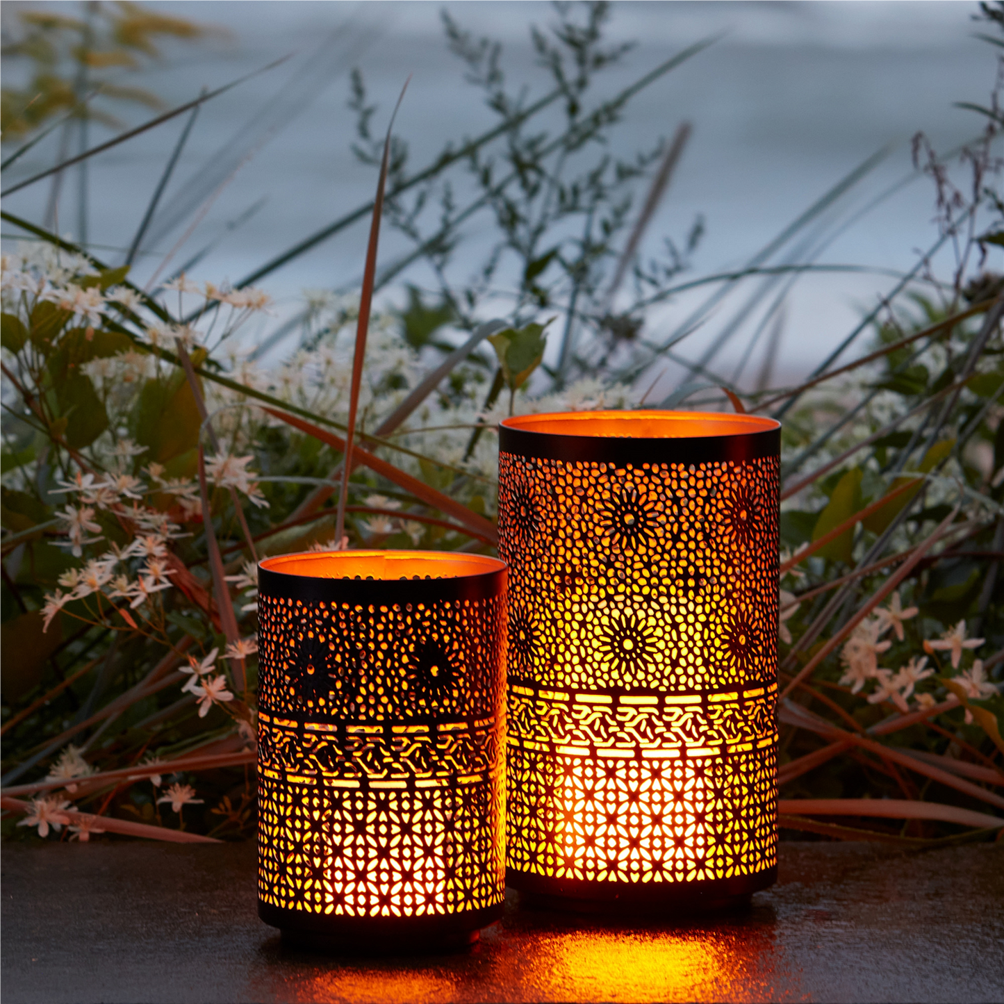 Candle Holder (Set of 2) 4"D x 6"H, 5"D x 8"H Iron