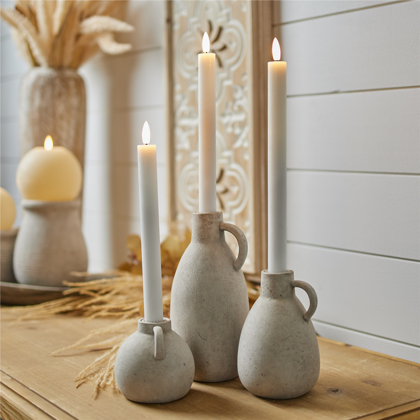 FIA Wick White Taper Candle (Set of 2)
