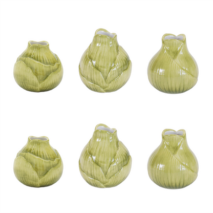 Bulb Vase (Set of 6) 3.25"H, 3.5"H, 3.75"H Dolomite
