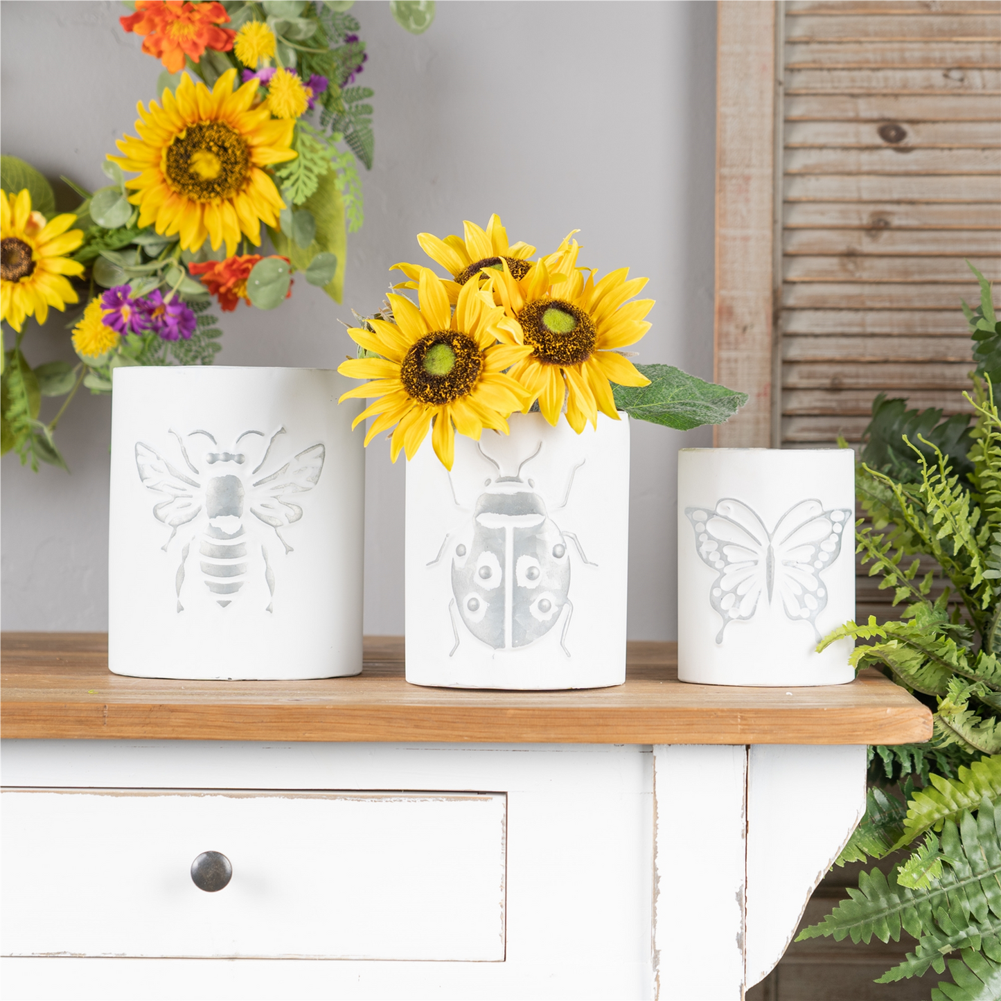 Brushed Metal Insect Pot (Set of 3)