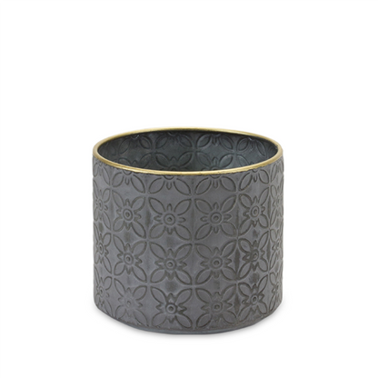 Ornate Geometric Metal Planter (Set of 4)