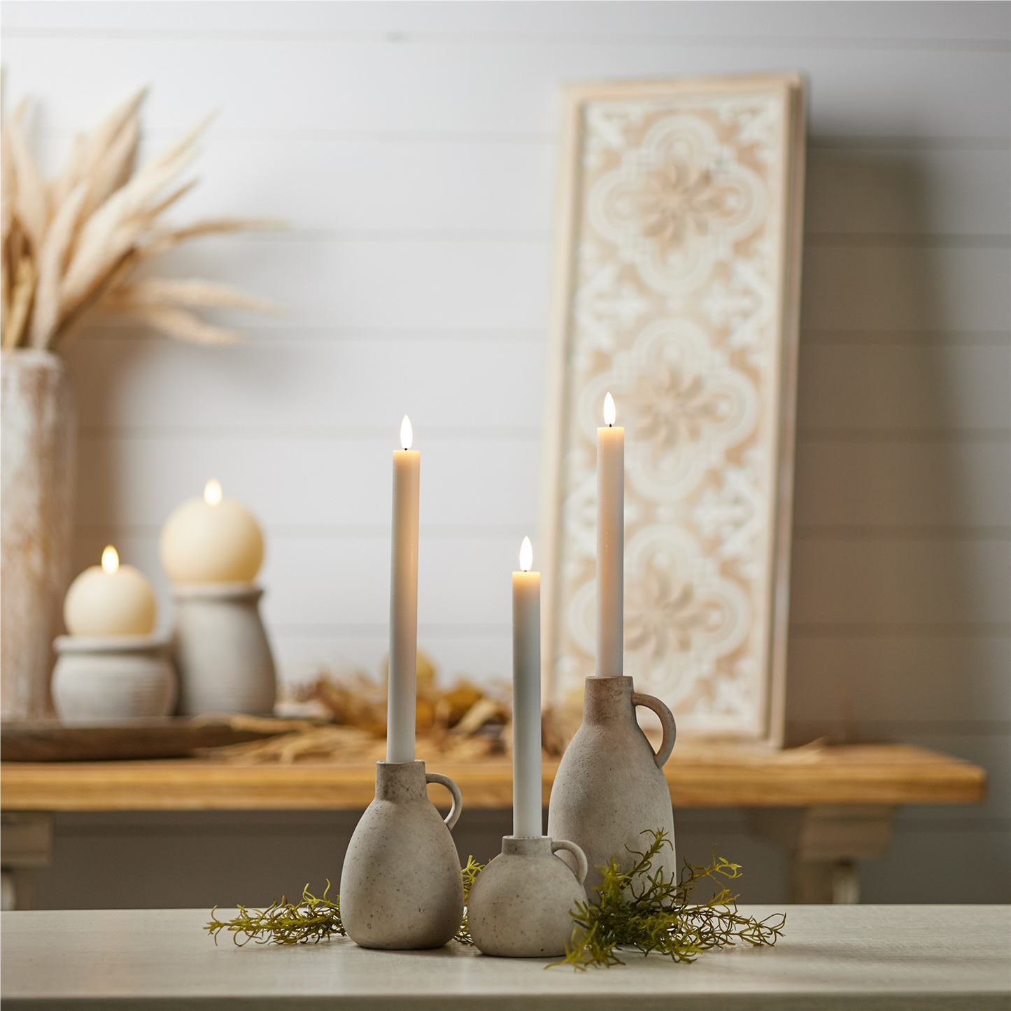 FIA Wick White Taper Candle (Set of 2)