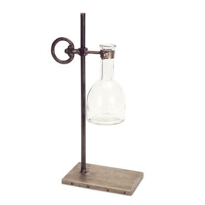 Hanging Bud Vase with Metal Stand (Set of 2)