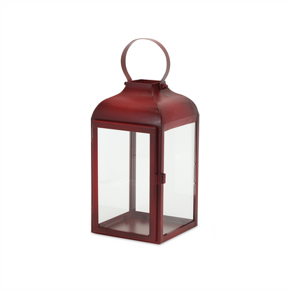 Modern Red Metal Lantern (Set of 3)