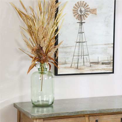 Sage Green Glass Jug Vase (Set of 2)