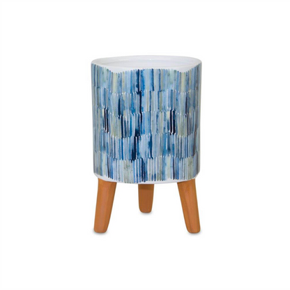 Watercolor Planter with Terra Cotta Legs (Set of 2)