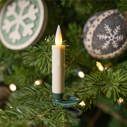 FIA Flame Candle Clip/Suction Cup/Holder (Set of 10) w/Remote 4”H Plastic 1 AAA Battery Not Included