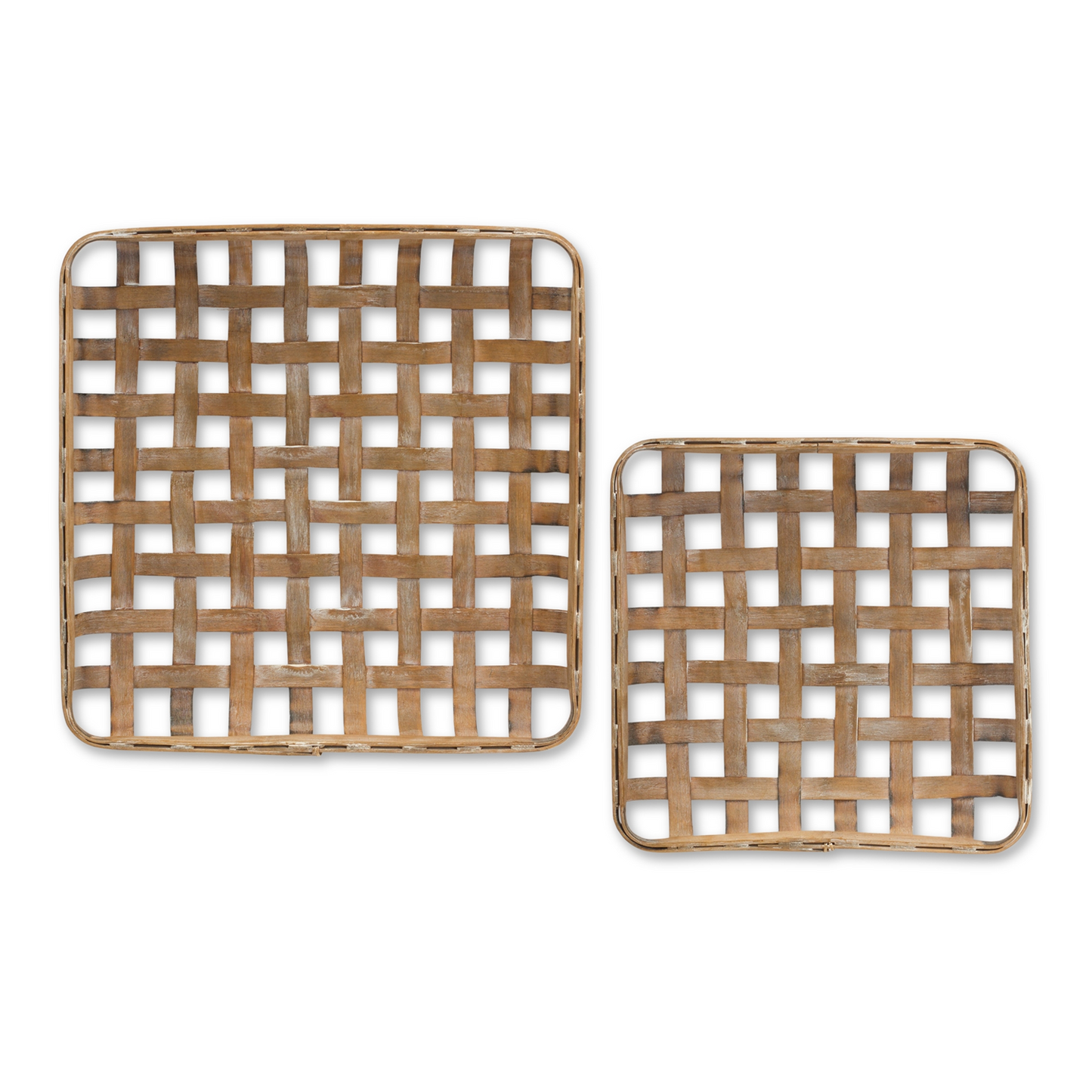 Square Bamboo Basket Tray (Set of 2)
