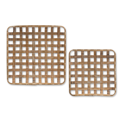 Square Bamboo Basket Tray (Set of 2)