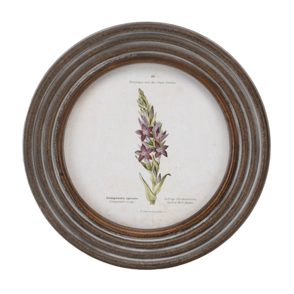 Round Framed Floral Print (Set of 6)